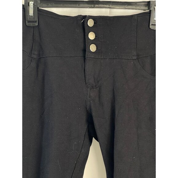 Shine star pants 3 buttons stretch foe pockets rayon blend black medium READ - Picture 3 of 8
